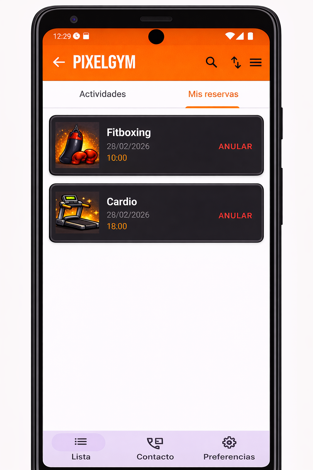 Mis reservas con varias entradas